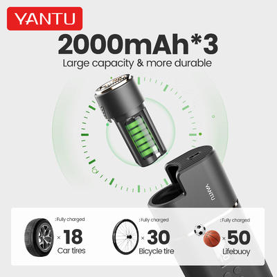 2000mAh*3 Battery YANTU A31 12v Cordless Portable Digital Tire Inflator for Universal Car Care