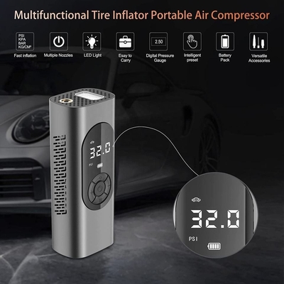 Portable YANTU AM32 Metal Cordless Digital Tire Inflator for Bicycles Cars and More