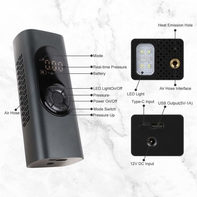 Portable YANTU AM32 Metal Cordless Digital Tire Inflator for Bicycles Cars and More