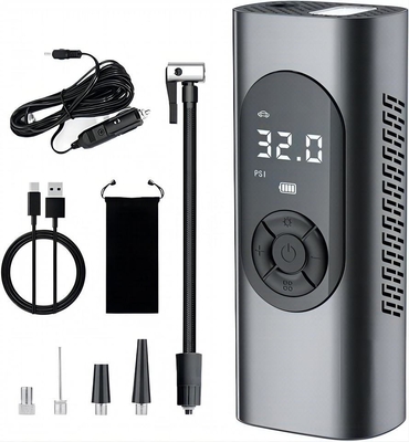 Portable YANTU AM32 Metal Cordless Digital Tire Inflator for Bicycles Cars and More