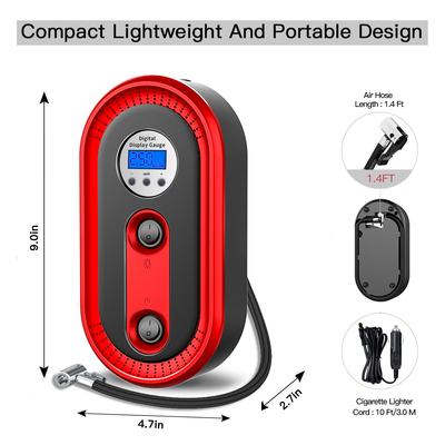 ABS Material YANTU A01 12v Electric Car Air Inflator Portable Digital Pumps Compressor
