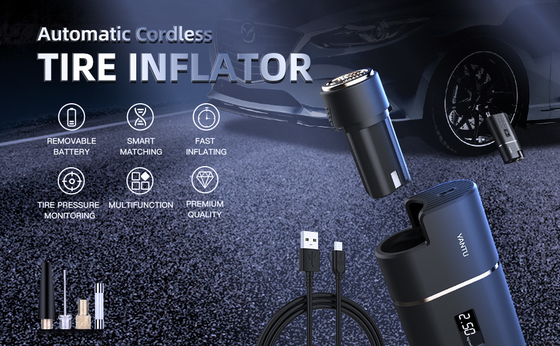 Compact Size YANTU A31 12V 150PSI Air Compressor with Pressure Gauge and Powerbank