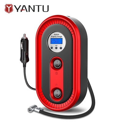 YANTU A01 Wired 12V Car Tire Inflator with Emergency Light and Digital Pump Black/Red
