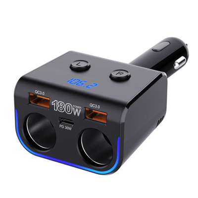 YANTU L04 180w QC PD Quick Charging Car Charger with Dual USB and Cigarette Lighter