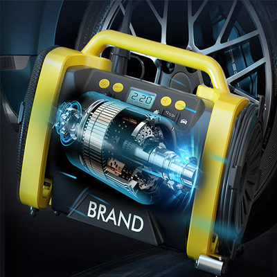 12V Electric Car Tire Inflator Machine with Double Cylinder and AC DC Battery Options