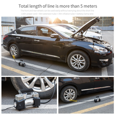 Portable Double Cylinder 12V Electric Car Tire Inflator with Digital Pressure Monitor