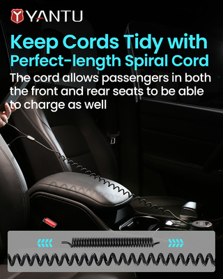 YANTU B33 78W PD Car Charger Dual USB Type-C and QC3.0 for Fast Charging 12-24v Voltage