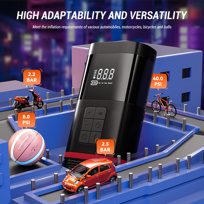 Powerful 150PSI 7500mAH Wireless Car Tire Inflator Pump with Jump Starter and Power Bank