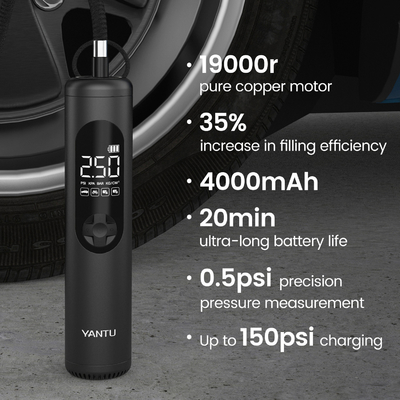 YANTU A23 Mini Cordless Digital Air Compressor Operating Current 5-6A Car Fitment Audi