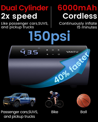 Blue YANTU A22 Mini Cordless High Pressure Air Pump150PSI Portable Digital Automatic Electric Car Tire Inflators Compressor Machine