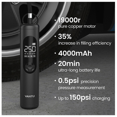 YANTU A23 OEM Wireless Mini Car Tyre Electric Air Compressor for 12v Tires Inflators