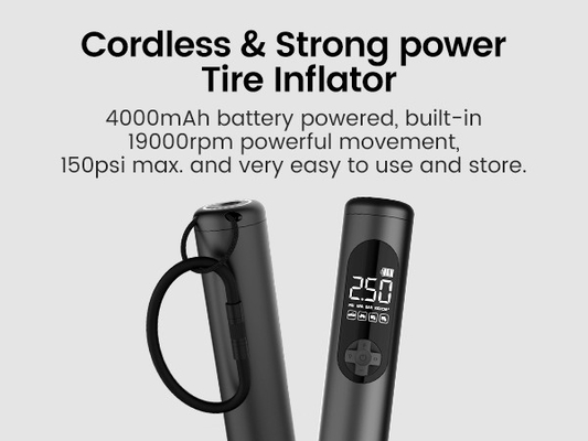 YANTU A23 LCD Display Wireless Portable Car Air Compressor for Electric Tyre Inflation