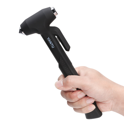 YANTU F05 Carbon Steel Long Handle Car Safety Life Hammer Auto Emergency Escape Rescue Tool Window Breaker Seatbelt Cutter Hammer