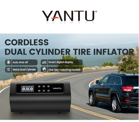Blue YANTU A22 Rechargeable Electric Digital Wireless Portable Cordless Tyre Inflator