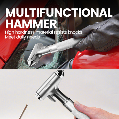 Silver F06 Car Safety Hammer Essential Tool for Life Saving and Emergency Situations