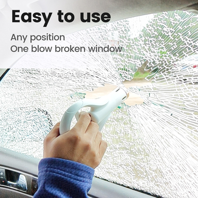 YANTU FM07 Car Safety Hammer Window Glass Hammer Breaker and Seat Belt Cutter in White