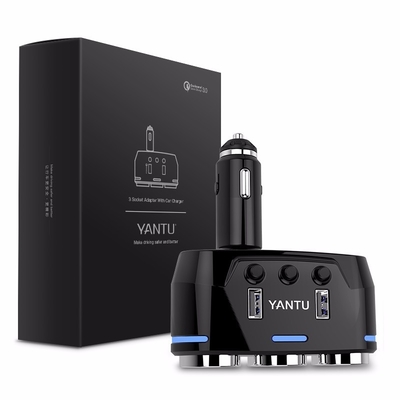 Portable USB Cigarette Lighter Sockets for Phone and Mobile A4 100W Fast Car Charger Adapter