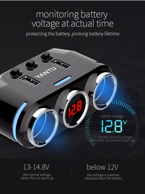 Portable USB Cigarette Lighter Sockets for Phone and Mobile A4 100W Fast Car Charger Adapter