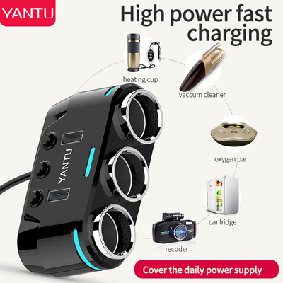 MAX 120W YANTU B39-C 12v Car Charger Adapter with Dual USB QC PD and Voltage Monitoring