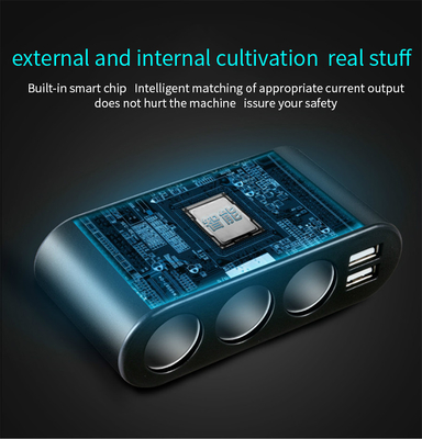 Metal Wired Dual USB C Fast Car Charger with Voltage Monitoring and Charging Function