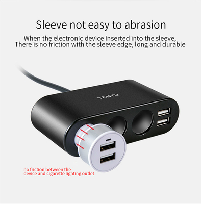 Metal Wired Dual USB C Fast Car Charger with Voltage Monitoring and Charging Function