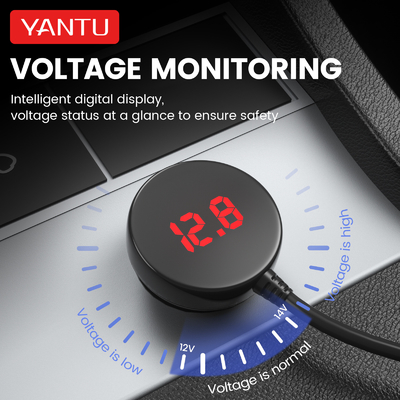 Professional 12V-24V Cigarette Lighter with 2 Charging Ports and Voltage Monitoring
