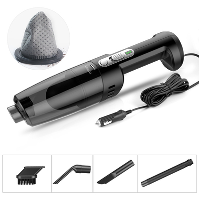 4000PA Suction Power YANTU V01 Portable Handheld Black Car Vacuum Cleaner for Car 12V
