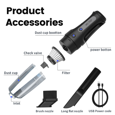Aluminum Fan Blade Cordless Handheld Car Wash Vacuum Cleaner with 12V Powerful Motor