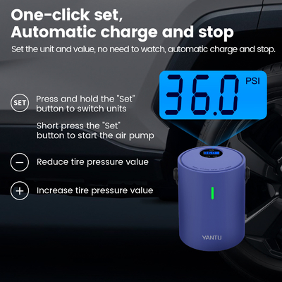 Tire Pressure Monitor Function 12V High Pressure Portable Air Compressor for Car Tires