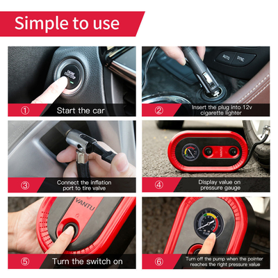 10A Work Current 150PSI 12V Low Noise Portable Mini Electric Air Pump Type Inflators