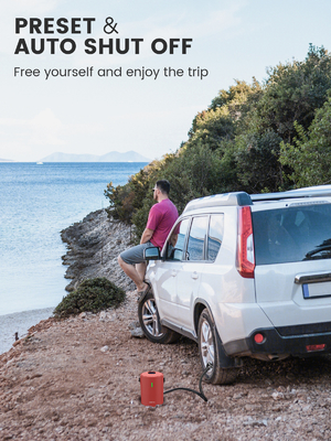 Wireless 12V Tire Inflator by YANTU A05 Portable Mini Cordless Air Pump for Cars