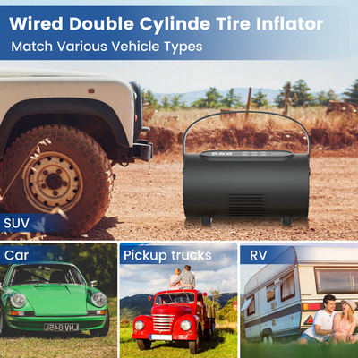 Portable Double Cylinder Car Air Compressor A26 for Car Bike Ball 117X224X122mm 120W
