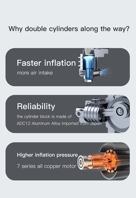 Silent Inflatable Electric Car Pump for Audi Vehicles YANTU A26 Portable Tyre Inflator