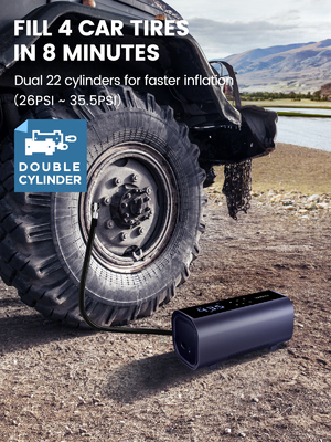 ABS PC Material 12V Dual Tire Inflators Portable Air Compressor for Car Tyre Inflator