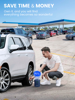 YANTU A05 Mini Air Compressor with 1500mAh*3 Battery CE Accessory and Emergency Light