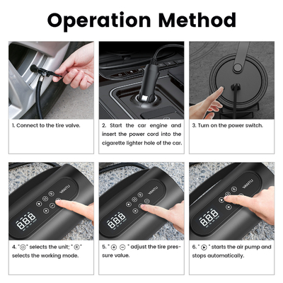 YANTU A26 Wired Car Tire Inflator 120W with SOS Emergency Light and Powerbank Portable