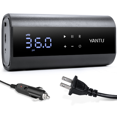 Blue YANTU A22 AC DC double cylinder high pressure cordless portable air compressor pump digital automatic silent car tire inflators