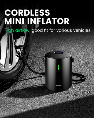 High speed 12V wireless portable air compressor with powerbank and tire inflator