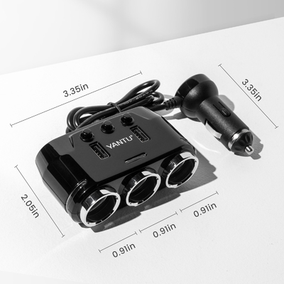 Mini Phone Cigarette Lighter Car Charger with Dual USB Socket and Voltage Monitoring
