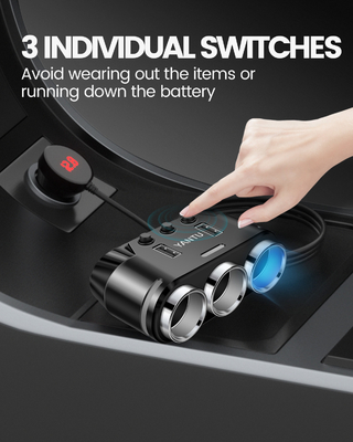 Mini Phone Cigarette Lighter Car Charger with Dual USB Socket and Voltage Monitoring