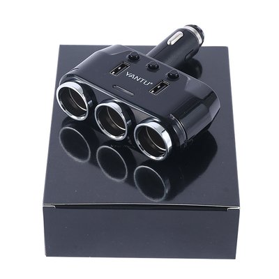 YANTU B39 Black Wireless Quick Charge Car Charger -Chic Design with 2pcs Cigarette Lighter Interface
