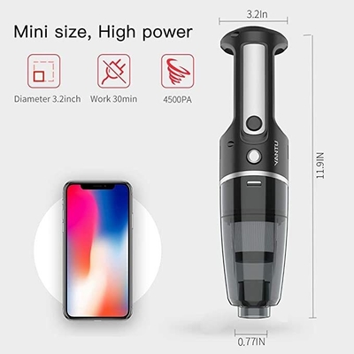 12V Handheld Wet and Dry Car Duster Vacuum Cleaner with 250ml Dust Cup Volume