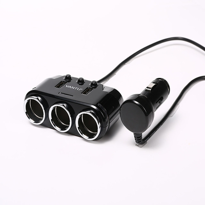 3 Cigarette Lighter USB Car Charger Adapter with Independent On/Off Switch YANTU B39 150W