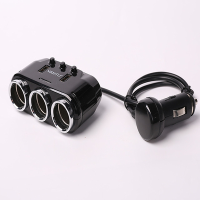 Universal 3.1A Output 150W 3 Way Car Cigarette Lighter Adapter with 2 USB Interfaces