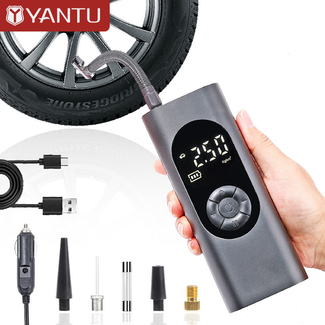 Portable YANTU AM32 Metal Cordless Digital Tire Inflator for Bicycles Cars and More