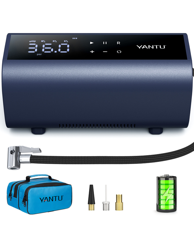 2017 YANTU A22 Electric Tire Inflator with Wireless Rechargeable Design and 35LPM Air Flow