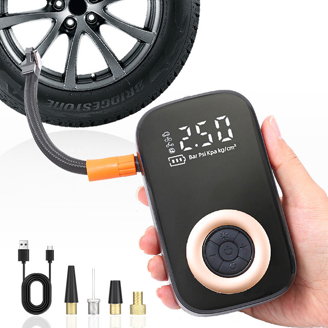 YANTU AM26 Mini Cordless Portable Digital Tire Inflator for Car Tyre Air Pump Compressor