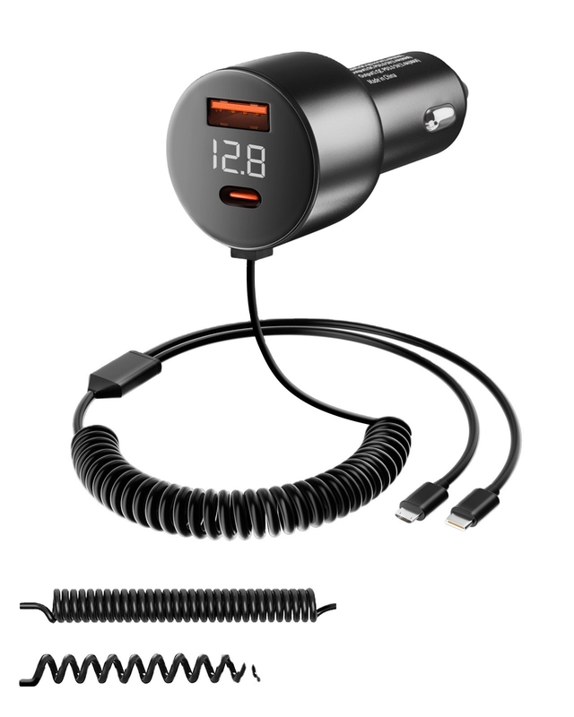 YANTU B33 78W PD Car Charger Dual USB Type-C and QC3.0 for Fast Charging 12-24v Voltage
