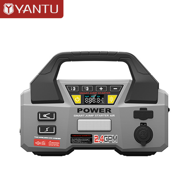 12V YANTU AM45 Car Battery Jump Starter with Air Compressor Pump and 24000mAh Power Bank