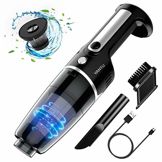 Small Cordless Car Wash Vacuum Cleaner YANTU V01S Mini Rechargeable Wireless Handheld